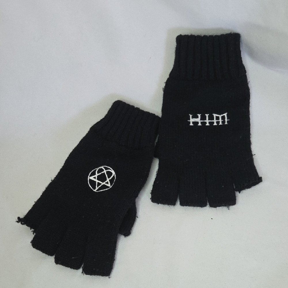 HIM Ville Valo Fingerless Industrial Gloves 2005 Emo Goth Mall Core Style